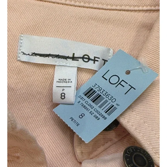 NEW ANN TAYLOR LOFT PINK SEAMED DENIM MINI POCKET DRESS SZ 8P 8 PETITE - Picture 4 of 6